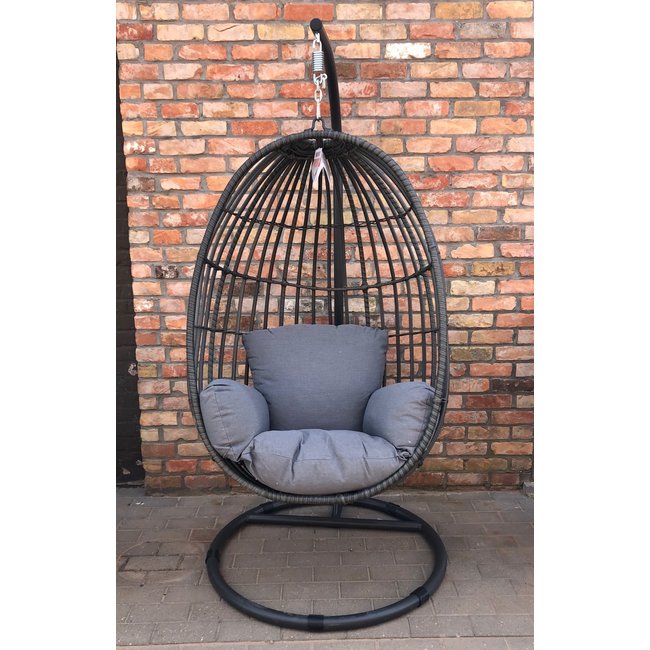 swing chair  egg rope cloudy grey