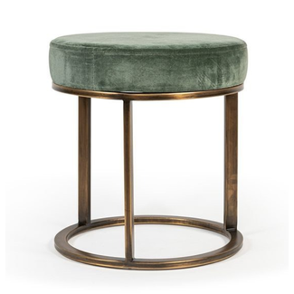 Dekocandle Pouf en velours  vert.