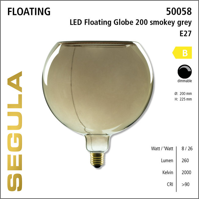 Led floating globe 200 smokey