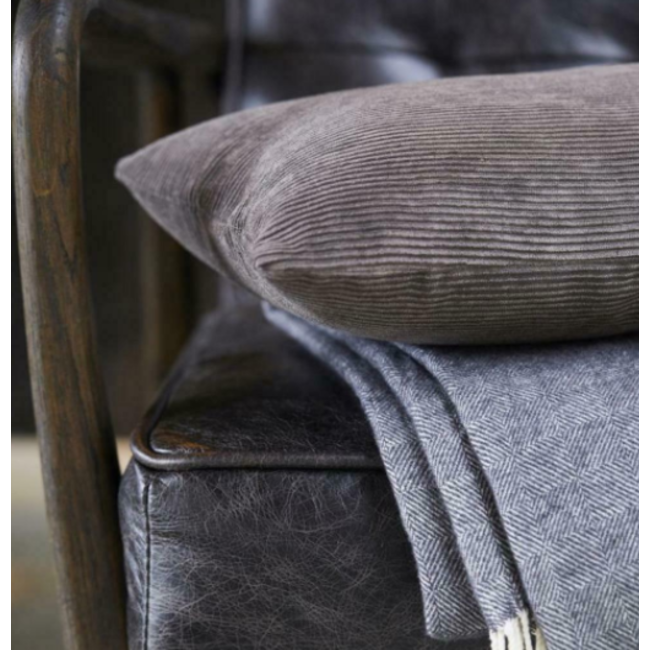 Kussen ribcord donkergrijs 25x50