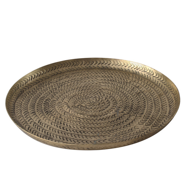 Metropolis gold round aluminium tray l