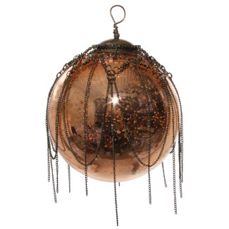 shishi glass ball with chain antique copper 12 cm