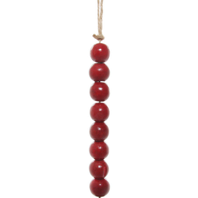 Wood big bead garland red 120 cm