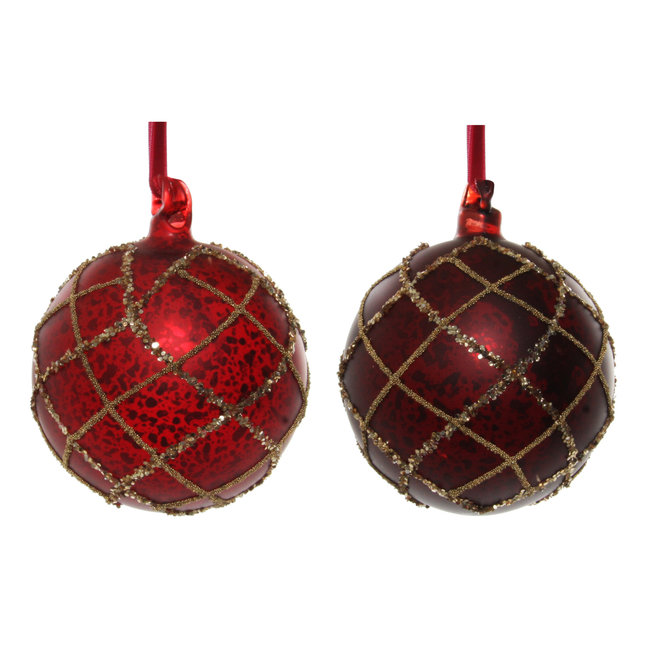 glass ball mat red antique bead glitter  s