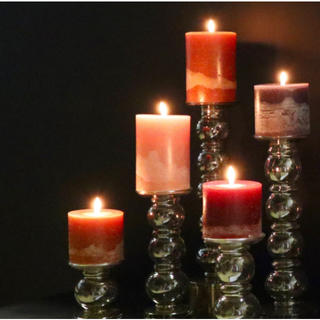 cylinder kaars dia 10x15 cm aubergine