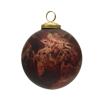 PTMD Christmas bells purple marble glass ball round s