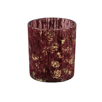 PTMD Fluflu burgundy glass tealight glitter round M