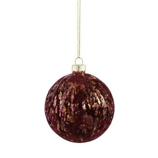 PTMD Christmas fluflu burgundy glass ball glitter s