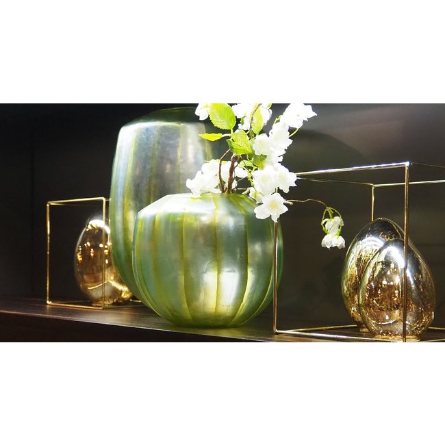 Jenna gold shiny glass deco egg XS