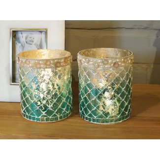 PTMD Salz blue glass ombre mosaic stormlight round l