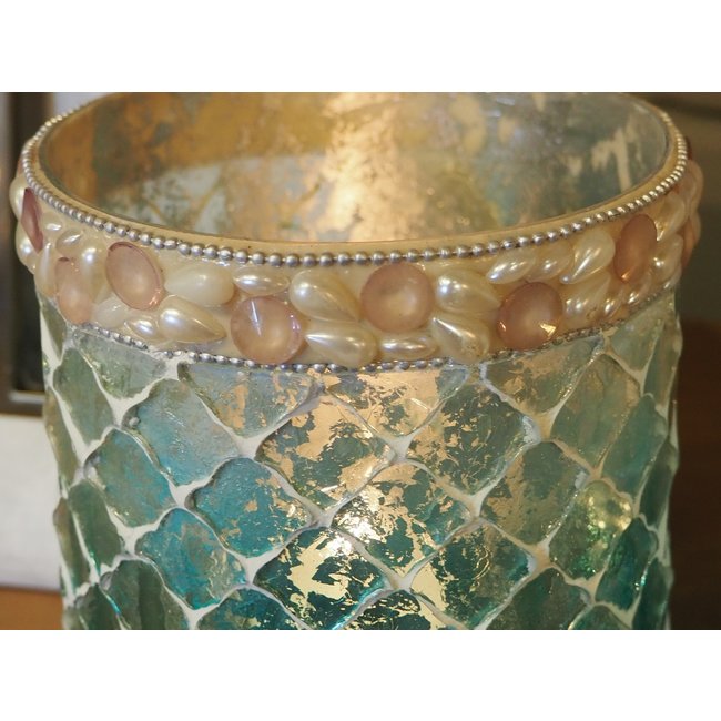 Salz blue glass ombre mosaic stormlight round l