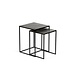 Dekocandle Sidetable set of 2 metal black + aluminium