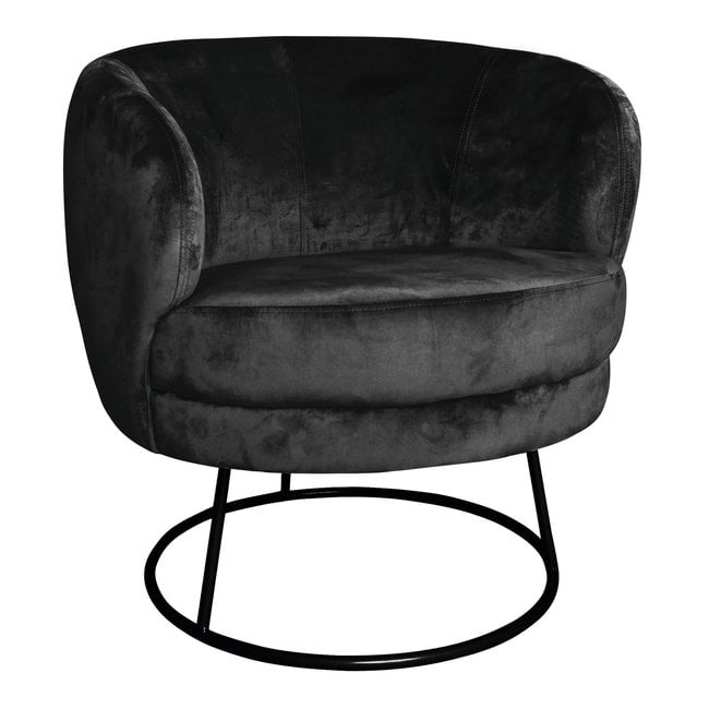 Xelena velvet fauteuil half ronde noir
