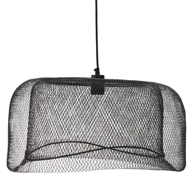 Belton Black mesh iron hanging lamp round