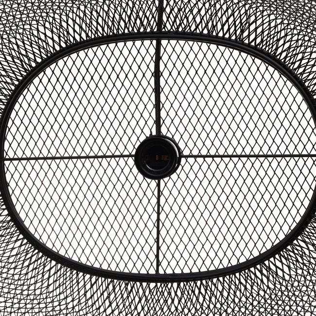 Belton Black mesh iron hanging lamp round