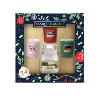 Yankee Candle Giftset countdown to Christmas 1 small jar & 3 votives