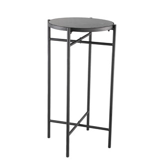 PTMD Raley black marble side table frame round