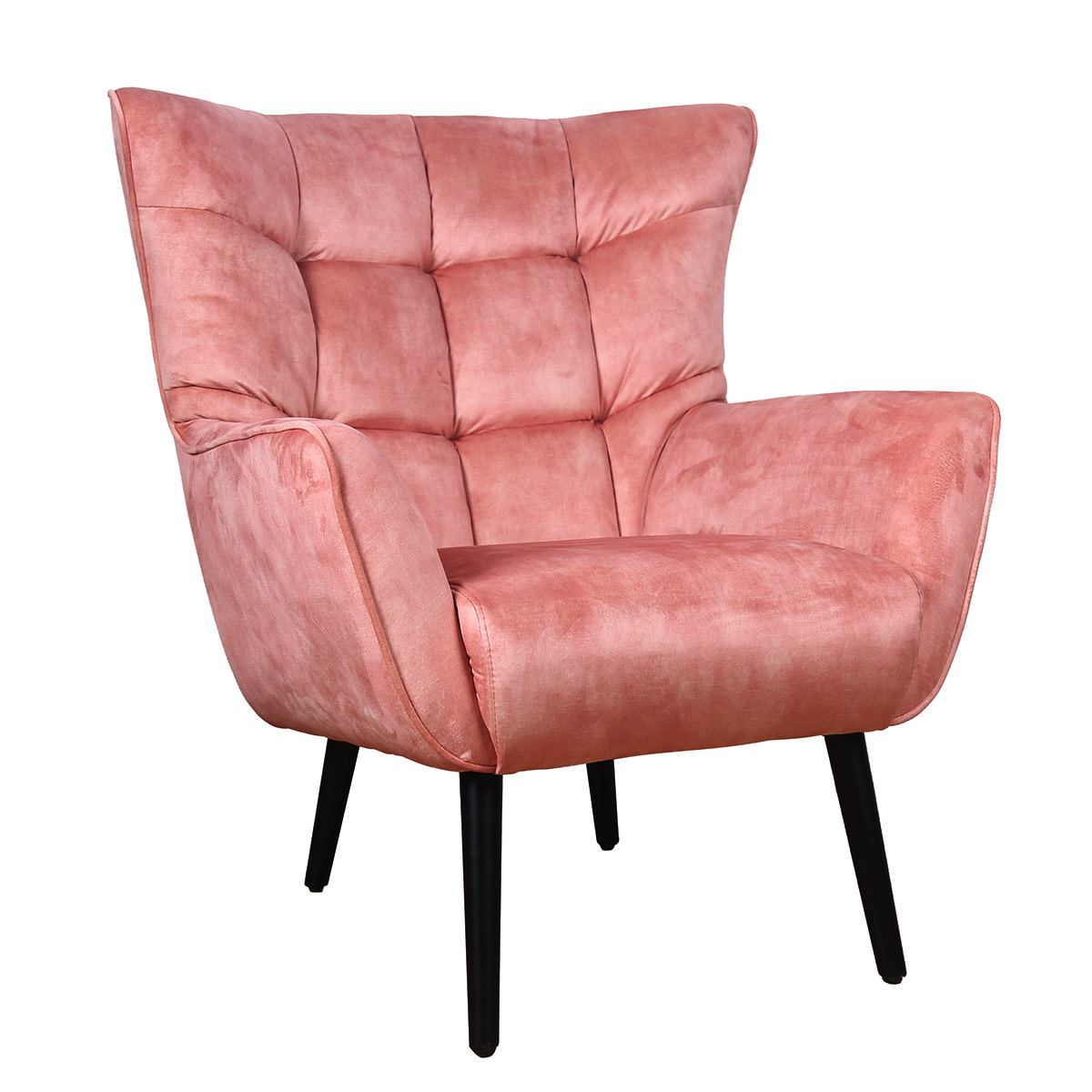 Correct Leerling synoniemenlijst Kian velvet washed fauteuil light pink velvet - Eunnick Home