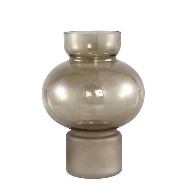 nydiabrown glass vase on base round L