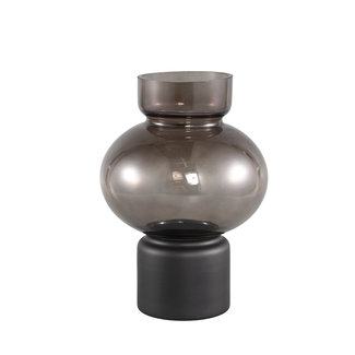 PTMD Nyda grey glass vase on base round M