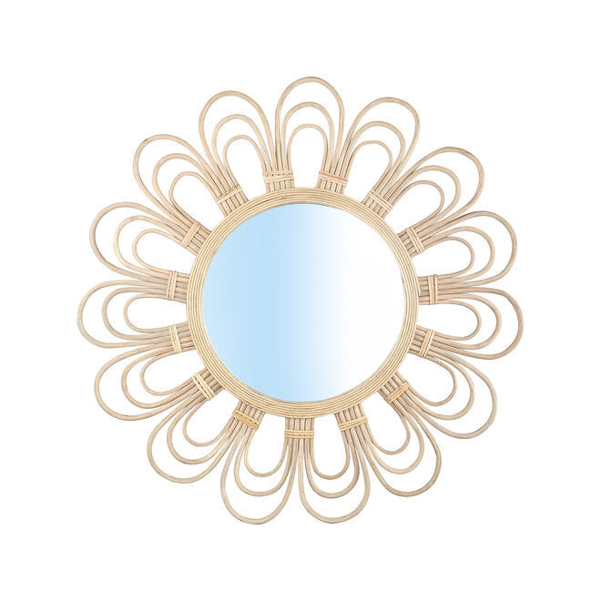 West natural bamboo Mirror flower shape round