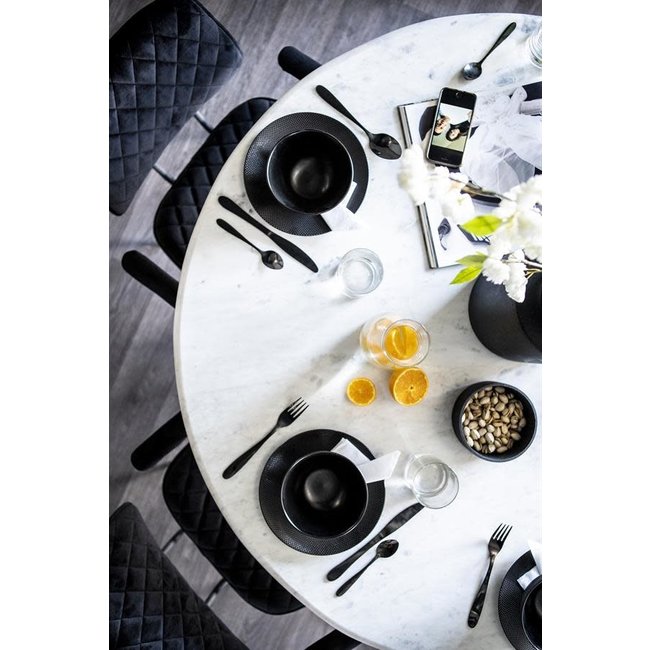 eettafel marmer rond wit 120X76