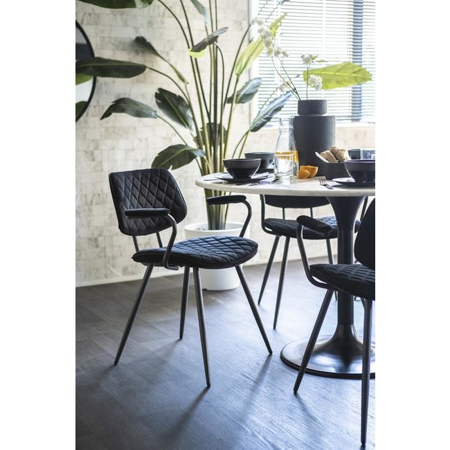 eettafel marmer rond wit 120X76