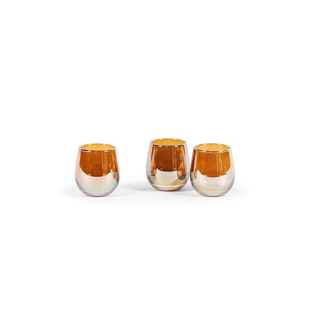 Votive glass amber luster  dia 7,5 x8 cm