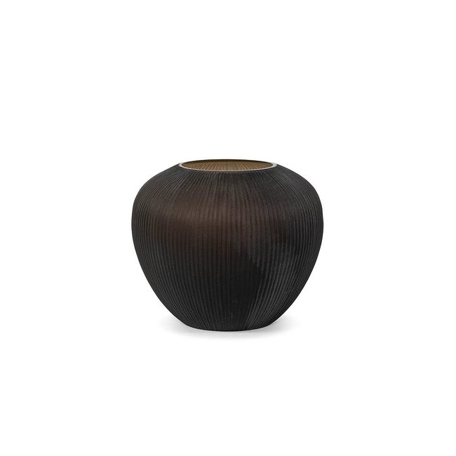 Dekocandle Apple vase vertical cutted smoke dia 37x31 cm