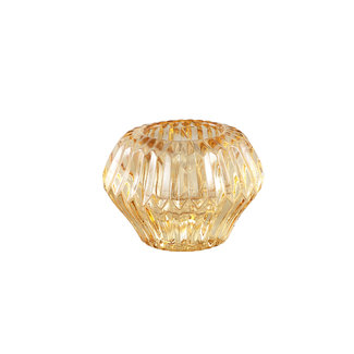 PTMD Milandi amber glass candleholder ribbed high