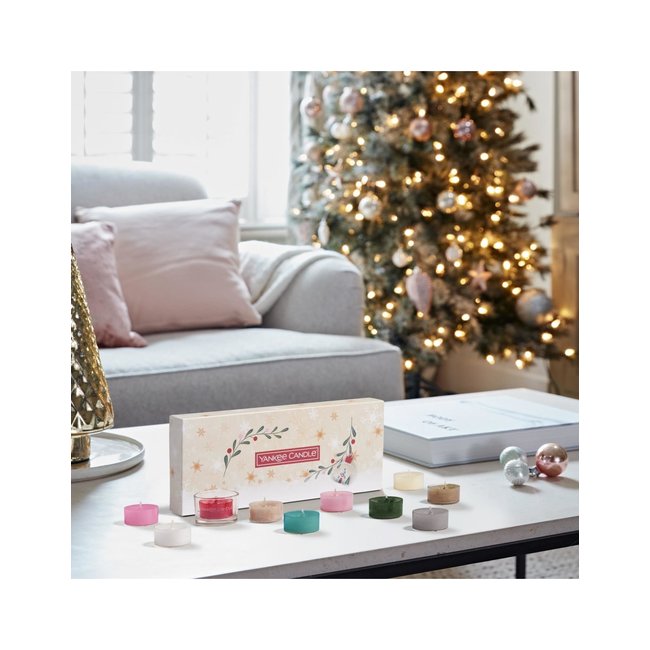 Snow globe wonderland 10 tealights &1 holder gift set