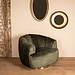PTMD Abra green fauteuil golden frame half round