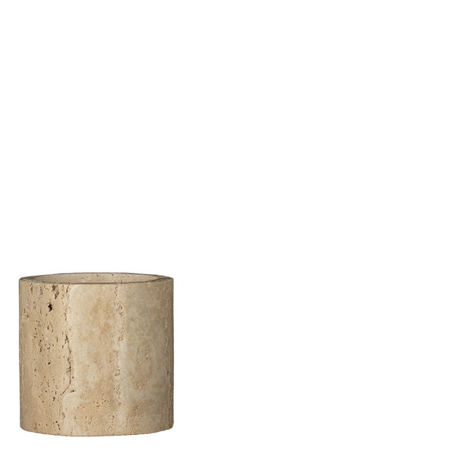 Travertine pillar candle holder L