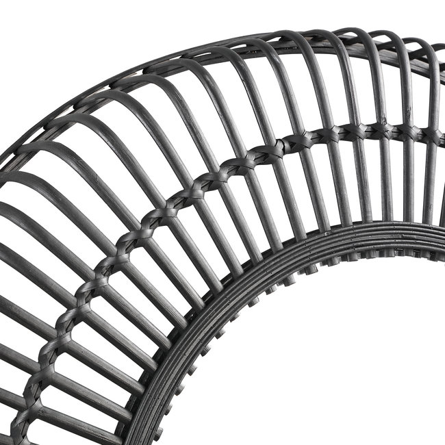 Zandor black bamboe spiegel rond