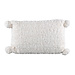 PTMD seflira white fur cushion with balls rectangle