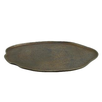 PTMD Maud bronze Alu bowl wavy round shape S 37x26 cm