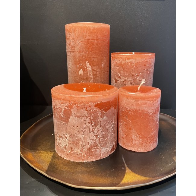cylinderkaars dia 8.5x15  terracotta (83)
