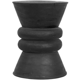 MUST LIVING Stool ring ring dia 35x45 suar wood black with nautral cracks
