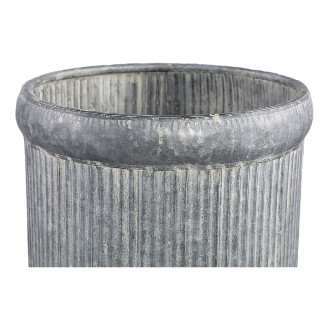 pot leidy zinc  ribbed medium 27x27x31 cm
