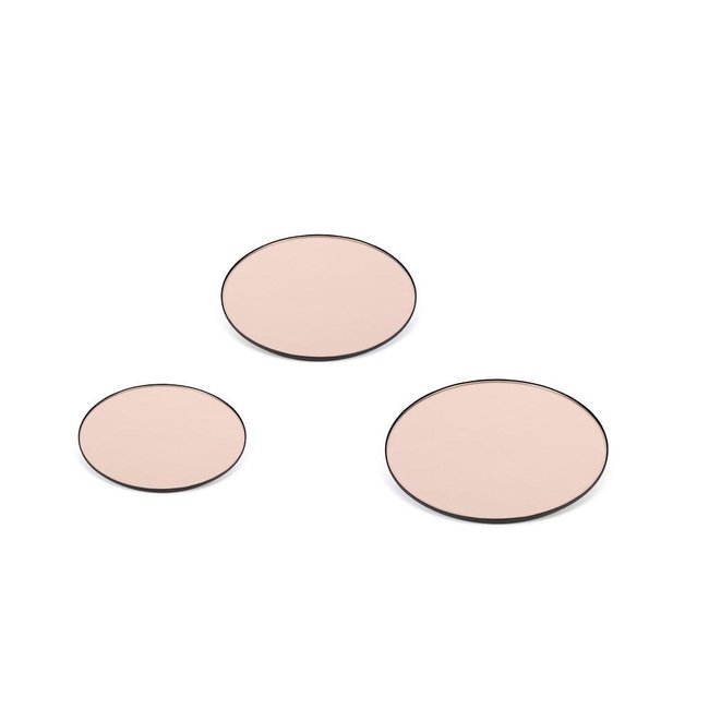 Mirror black matt with bronze glass small dia 30