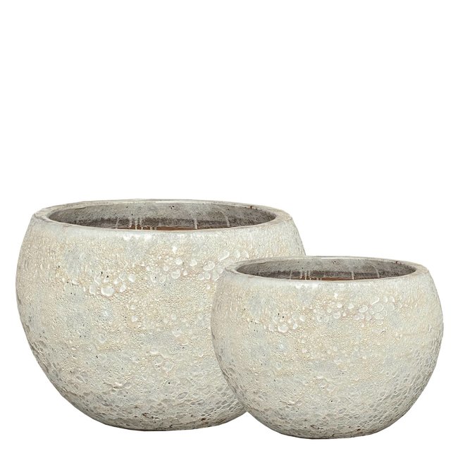 Javier grey ceramic bowl pot round smal