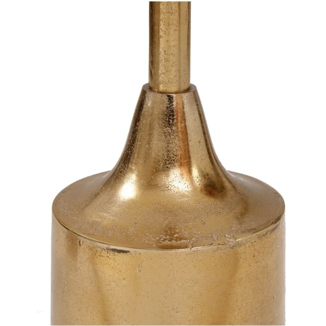 Bijzettafel Lavina smalle top | goud metaal met wit marmer glas | PTMD