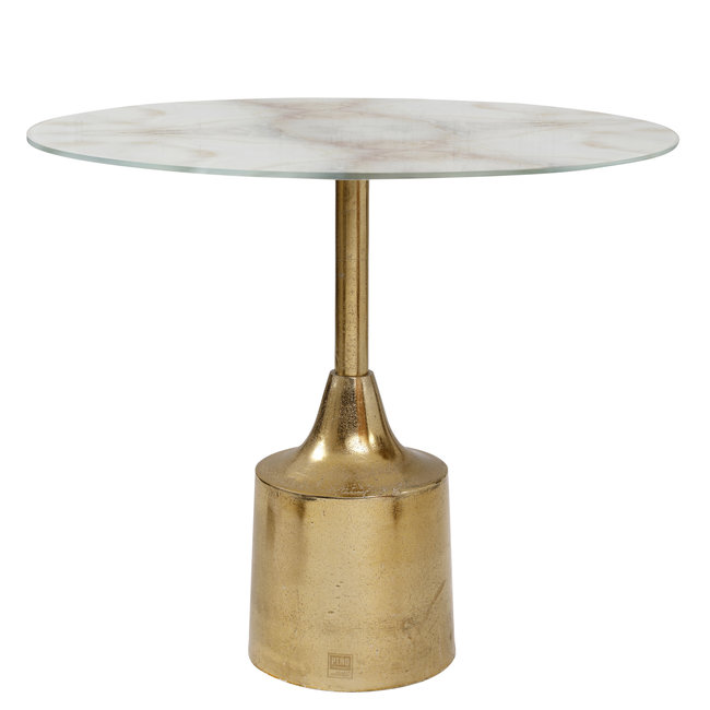 Lavina gold als Sidetable with glass top wide