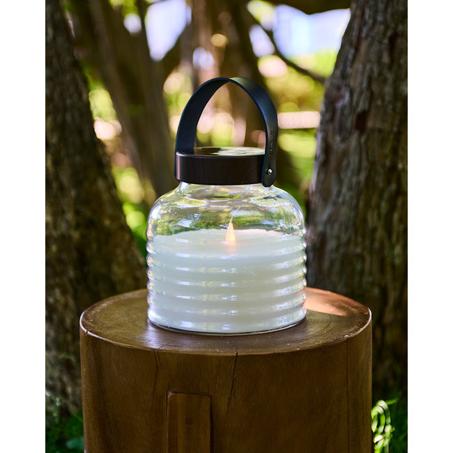 Aston solar lantaarn met zonnepaneel | zwart bruin | dia 20 x h20cm | Sirius