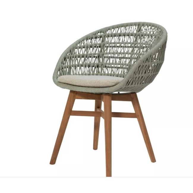 Riet armchair + cushion celery green