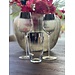 PTMD Rode wijnglas met zilveren boord