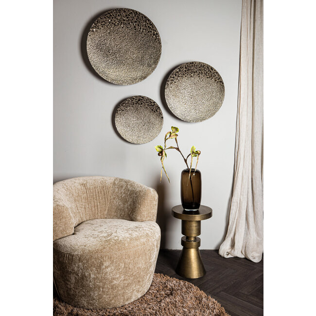 Sian brass shimmer iron wall panel ombre round S