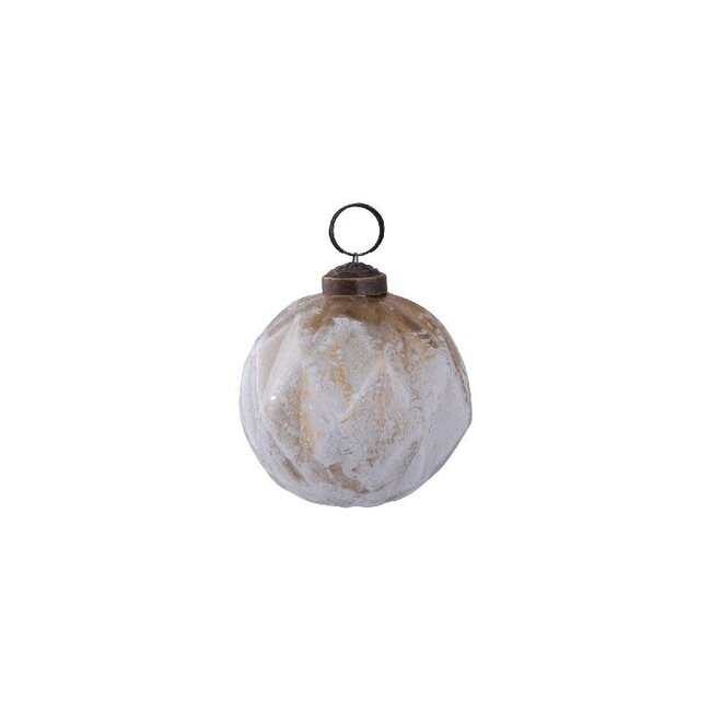 PTMD Karina White glass ornament gold finish S