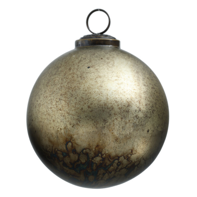 Xmas Toney green glass ball matt oil round M