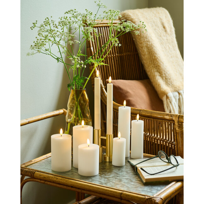 Smilla  rechargeable white 2xH25 cm set of 2